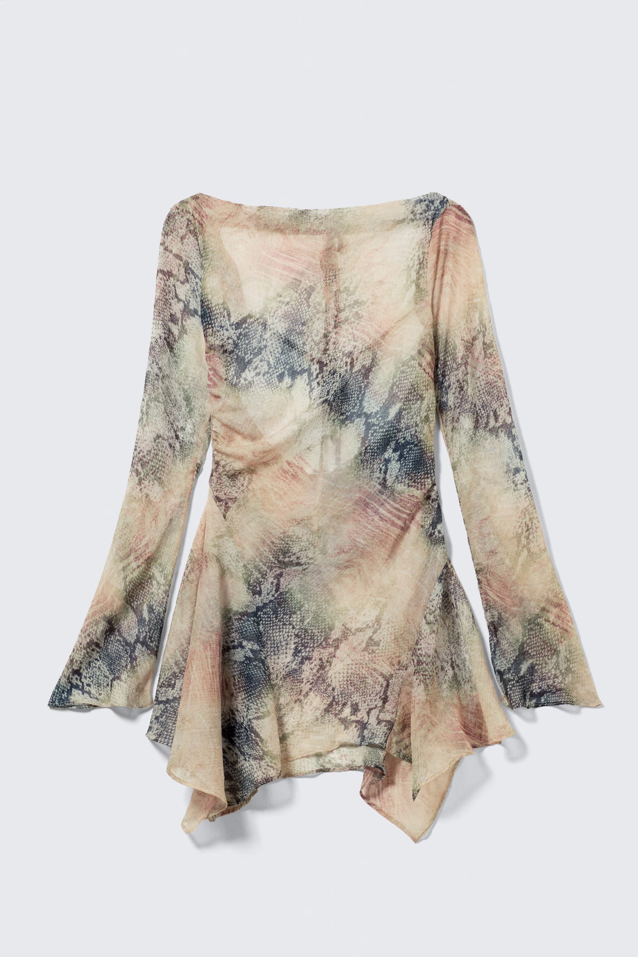 Asymmetrisches Kleid mit langen Ärmeln