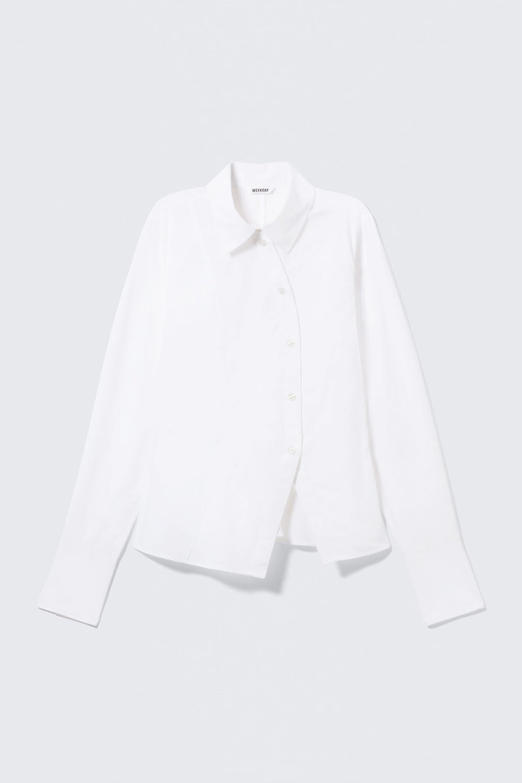 Asymmetrisches Popeline-Hemd in Slim-Fit-Passform