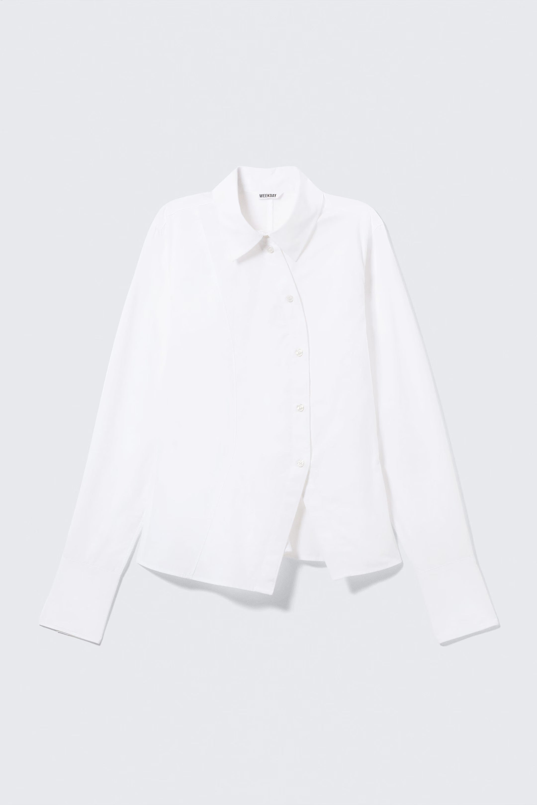 Asymmetrisches Popeline-Hemd in Slim-Fit-Passform